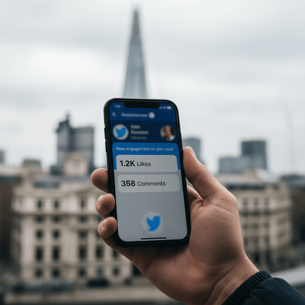 Social media engagement notification on mobile phone