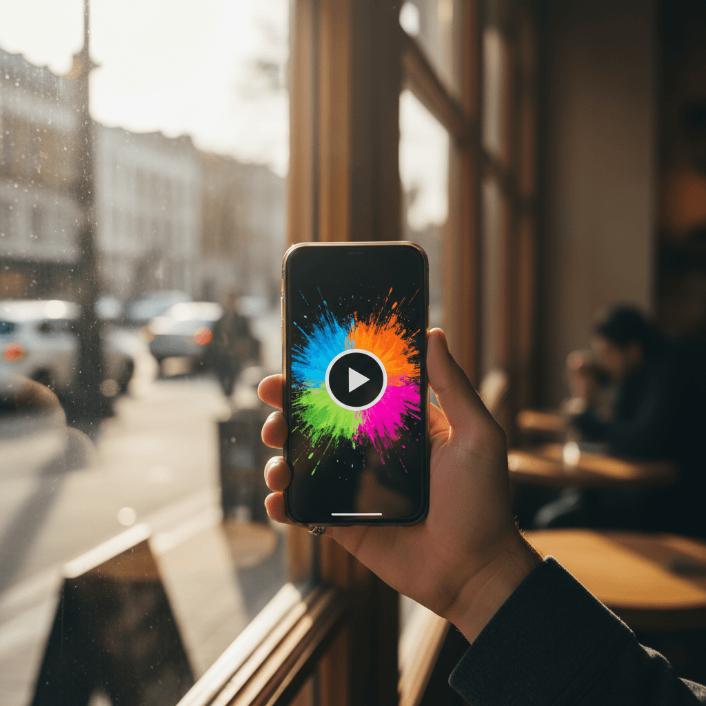 Social media content on phone screen