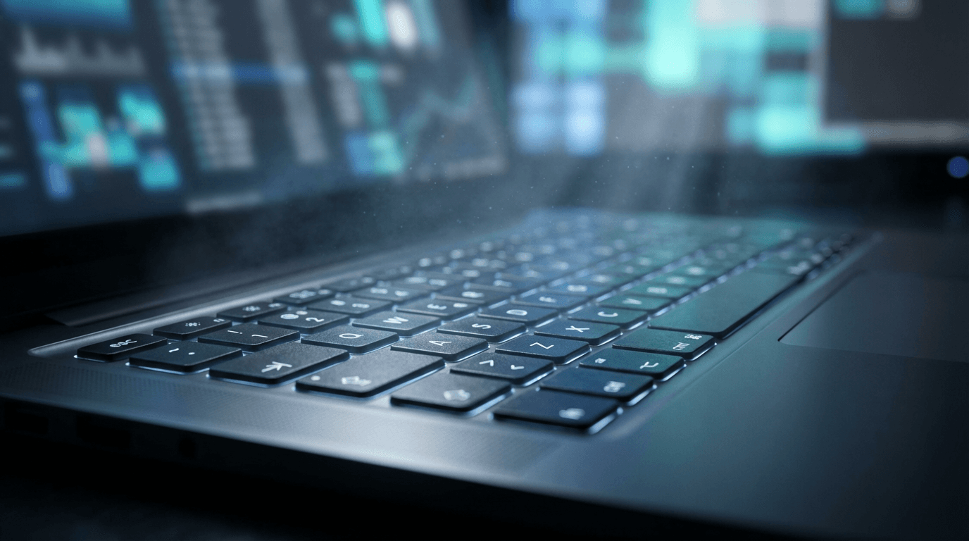 Data visualization dashboard on a laptop screen